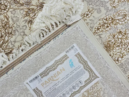 فرش ماشینی آذردکور آکریلیک 1200 شانه، 3600 تراکم کد گیتی کرم