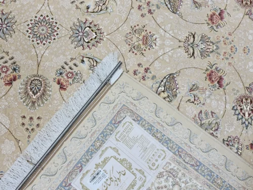 فرش افشان آکریلیک 1500 شانه، 4500 تراکم کد سلطنتی کرم صدفی