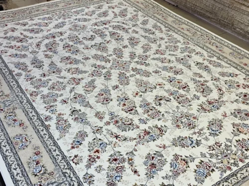 فرش ماشینی تخت فیروزه اطمینان،ژینا کرم