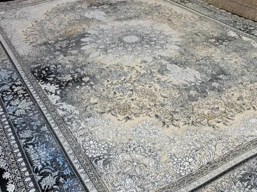 فرش ماشینی تخت فیروزه اطمینان،220 سرمه ای آبی