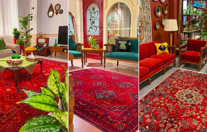 دکوراسیون سنتی با فرش قرمز