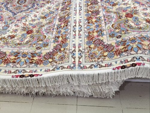 فرش دستباف جفت خطیبی کف مرینوس 6 متری