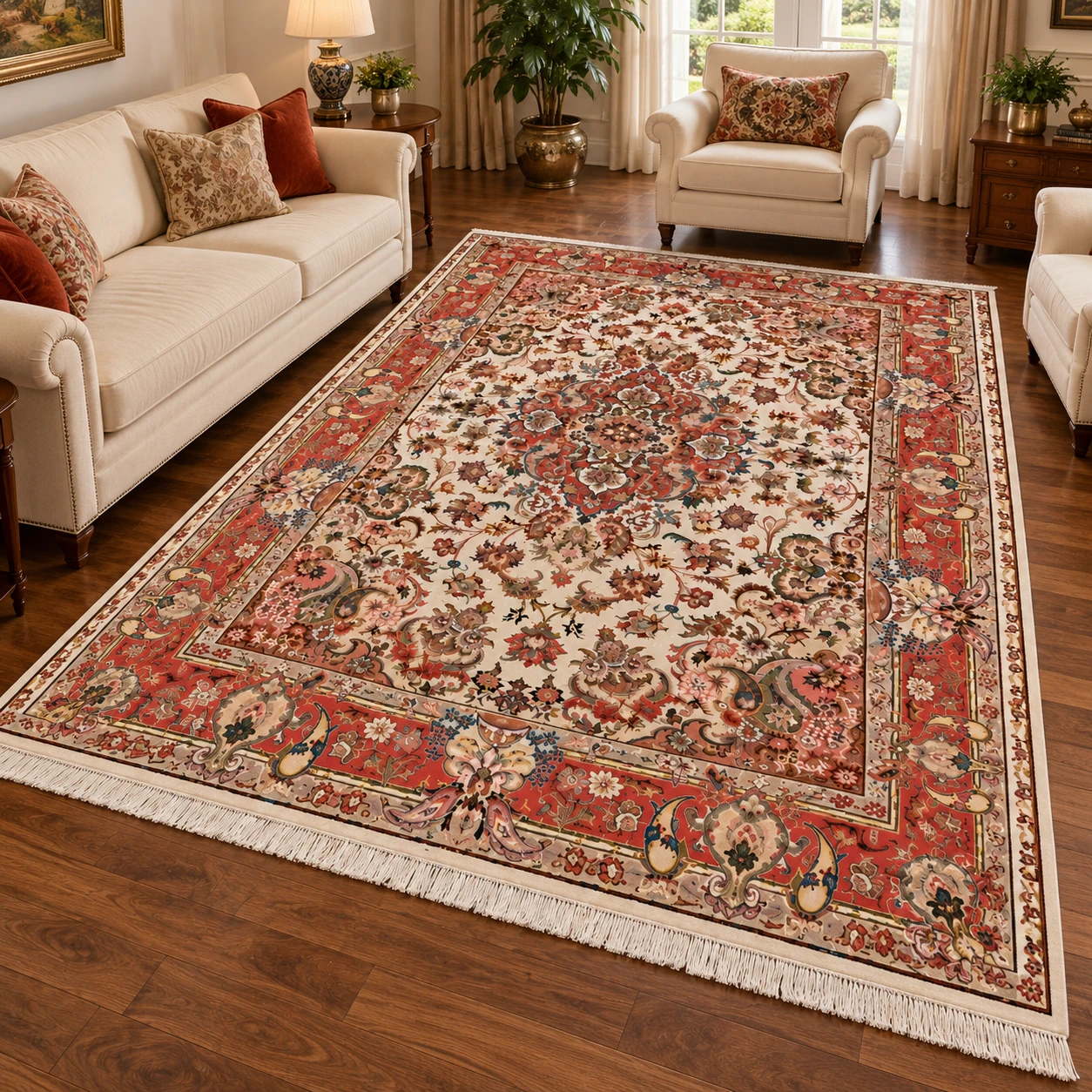 carpet-75734-decor فرش دستبافت 6 متری سالاری 30 رج کاشمر - کد 75734