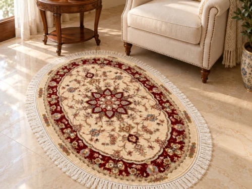 فرش دستباف بیضی علیا 50 رج تبریز – کد 78353
