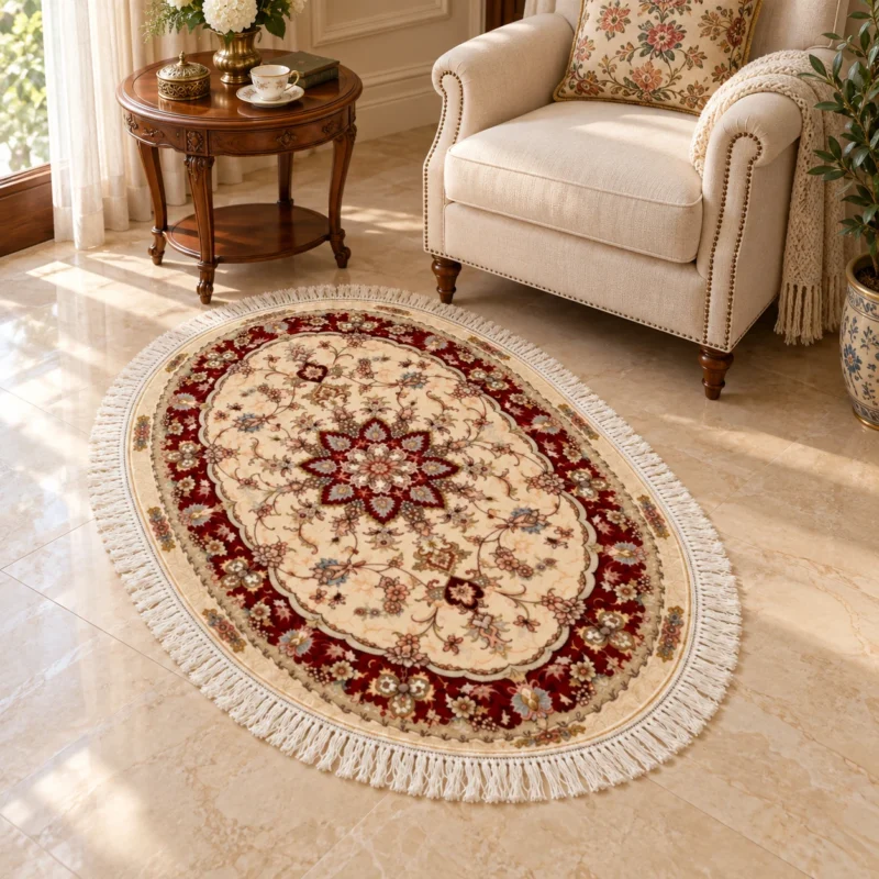 فرش دستباف بیضی علیا 50 رج تبریز – کد 78353